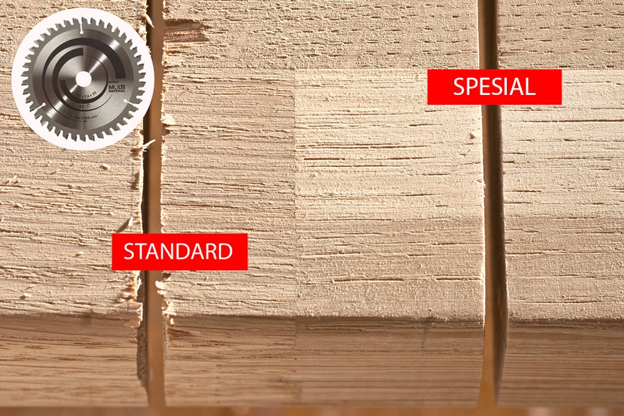 Rene snitt med spesialblad: Finér/hardt tre
