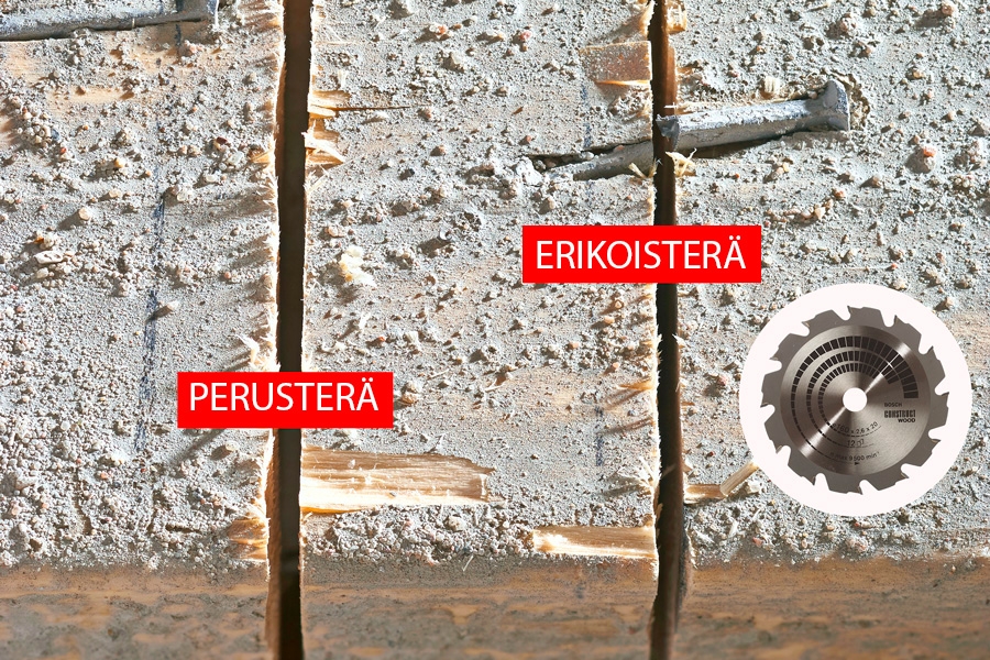 Karkeaan työhön tarkoitetut sirkkelinterät