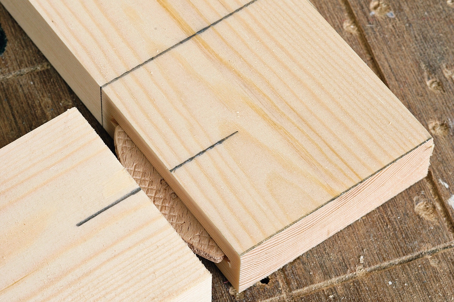 Lamellfres: Rettvinklet hjørneskjøt: