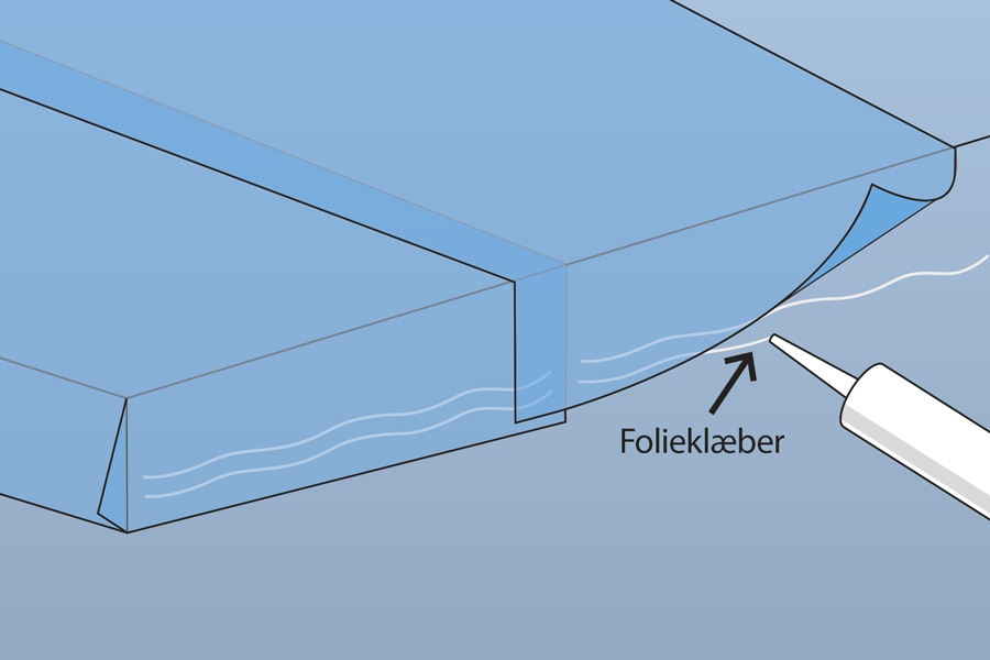 Tæt dampspærre ved tilslutning til eksisterende dampspærre med folieklæber