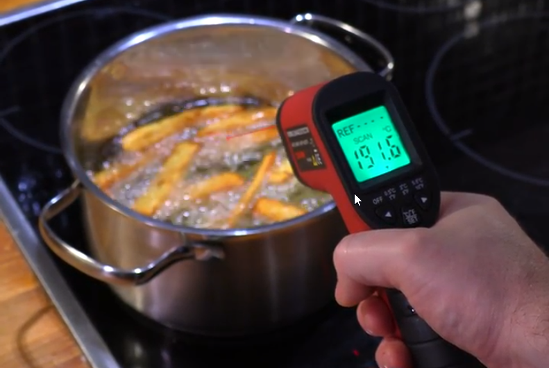 Brug infrarødt termometer til mad