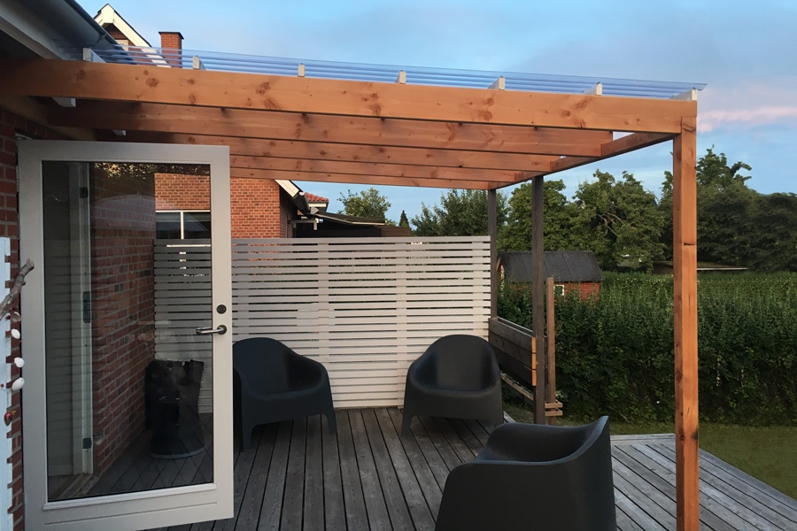 Katettu terassi viikonlopussa