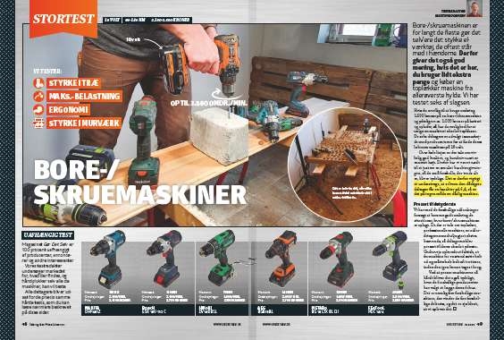 Skruemaskine test