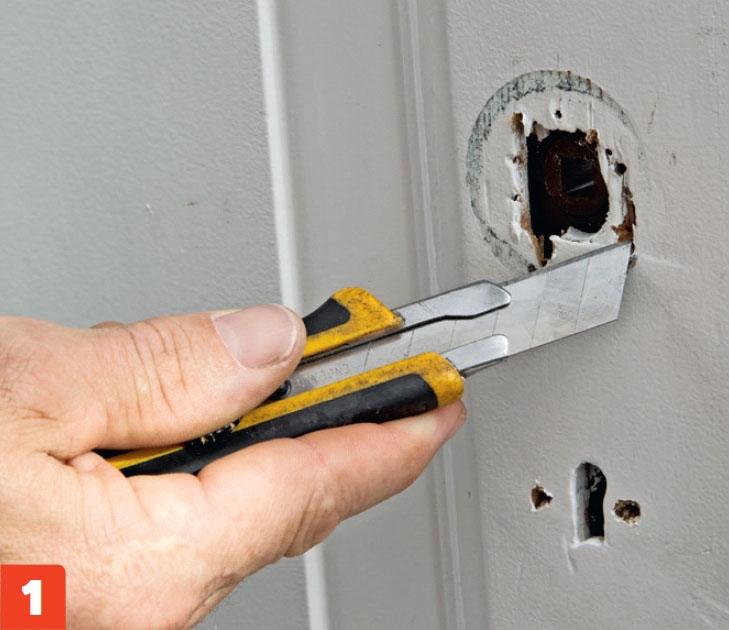 Dørhåndtak falt av