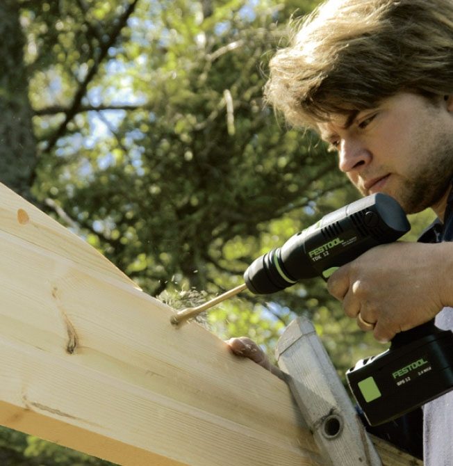 Bygge liten hytte: Med 22 mm bor