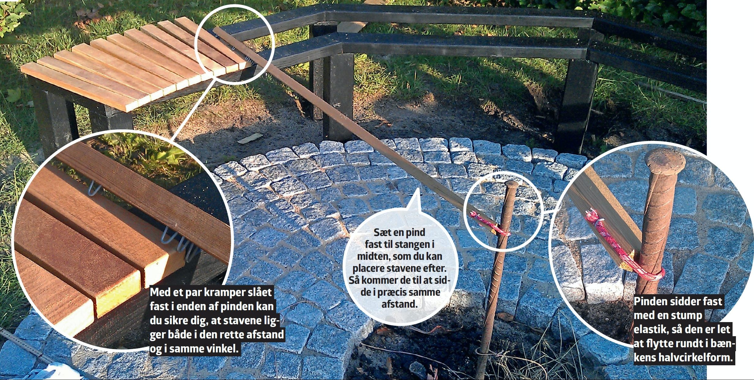 Bænk til bålsted i haven