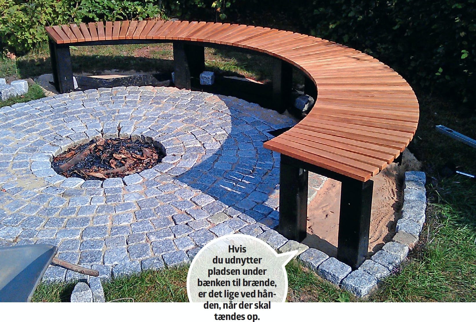 Bænk til bålsted i haven