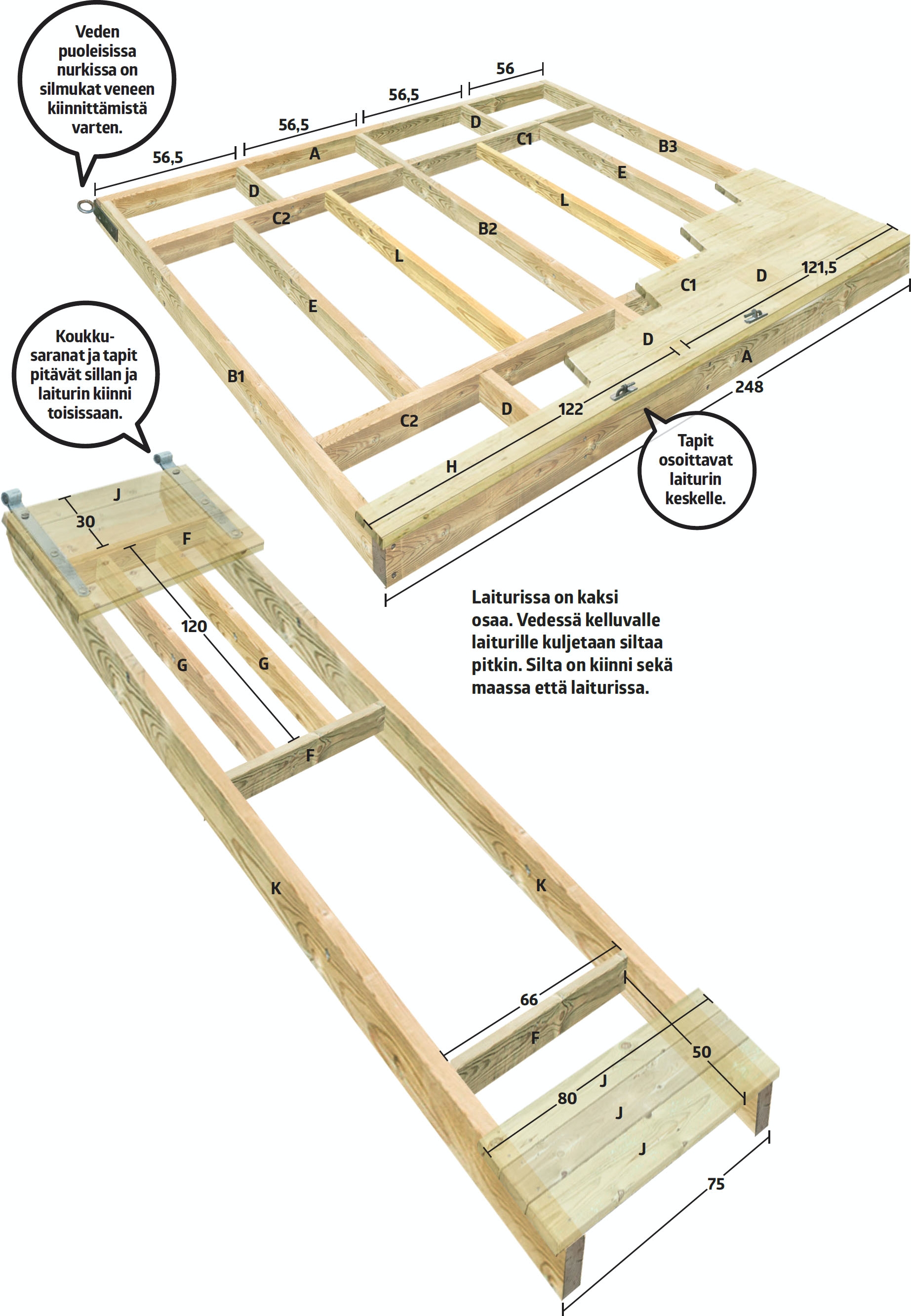 Ponttoonilaiturin piirustukset