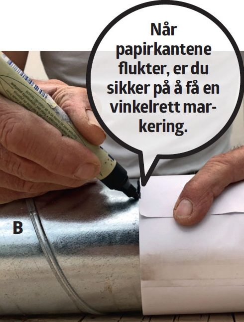 Tegn opp på røret til varmeflyttingsanlegg