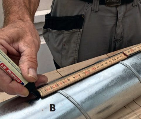 Merkitse putken pituus