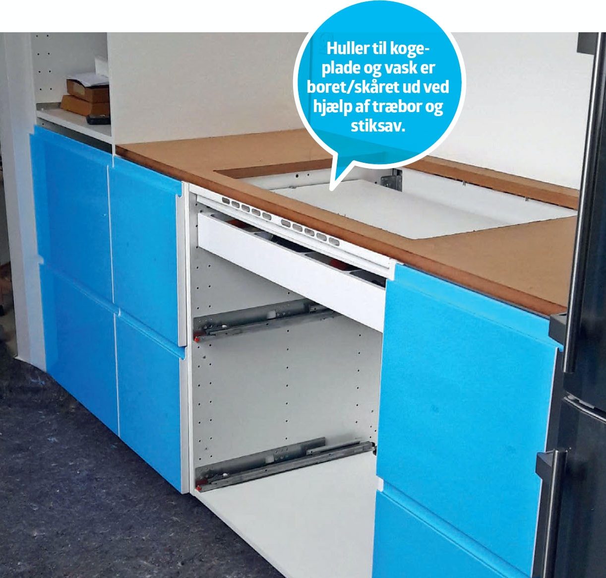 Fliser på køkkenbordet: Hjemmelavet bordplade med fliser