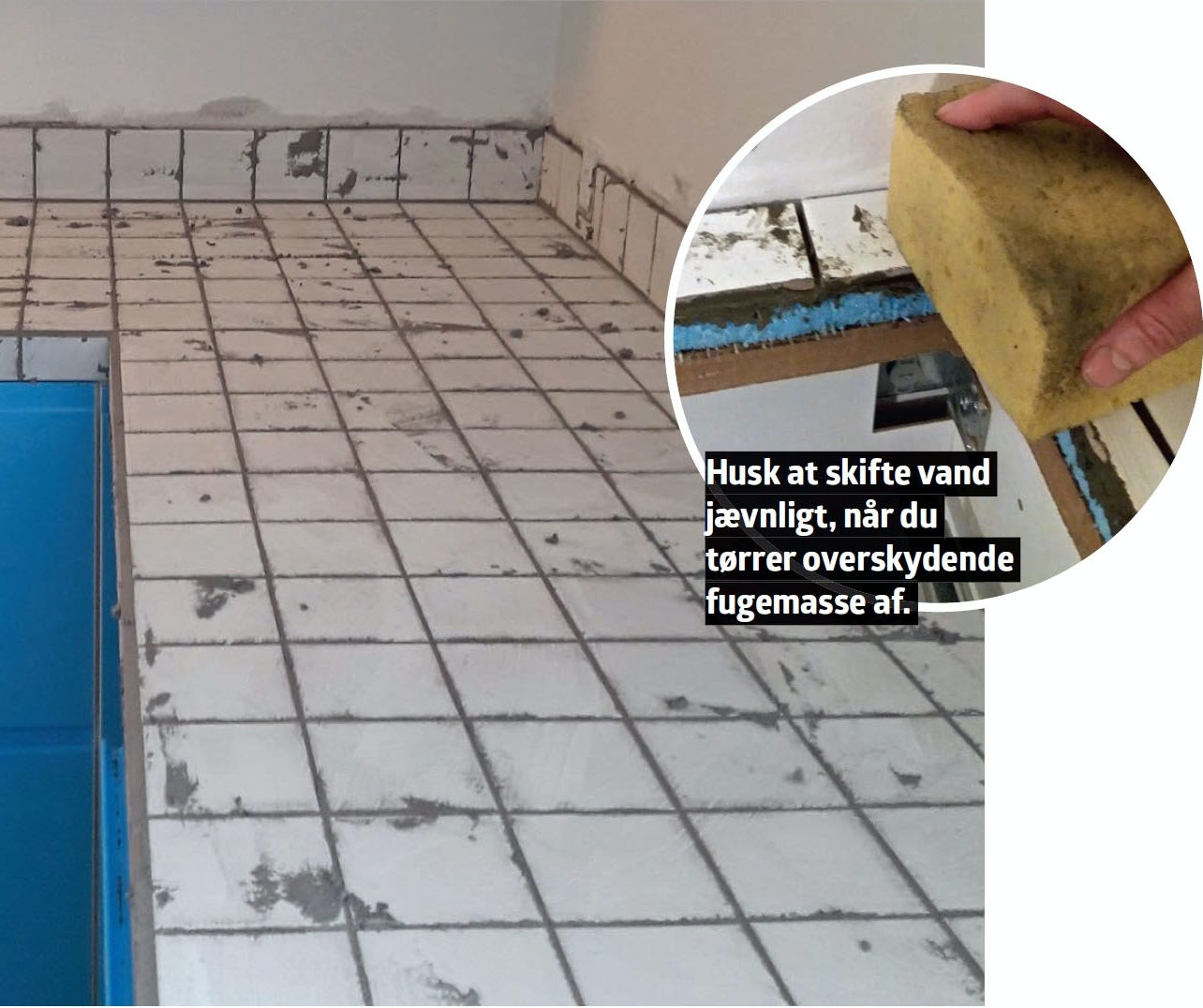 Hjemmelavet bordplade med fliser