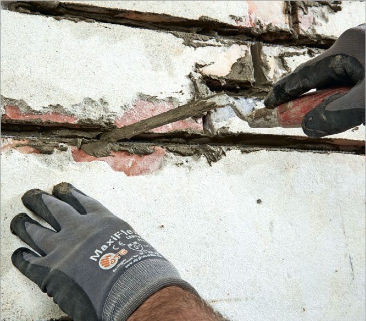 Reparation af sætningsskader: Pres stængerne helt ind