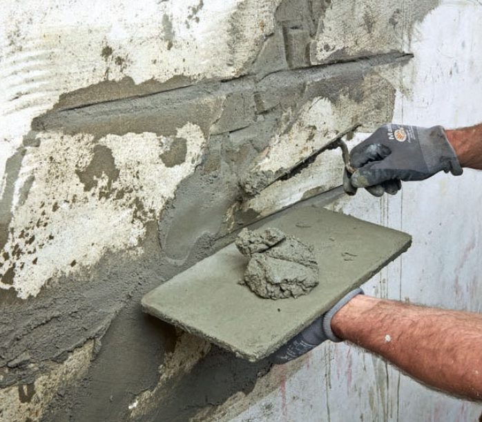 Reparation af sætningsskader: Brug en større murske til de større flader