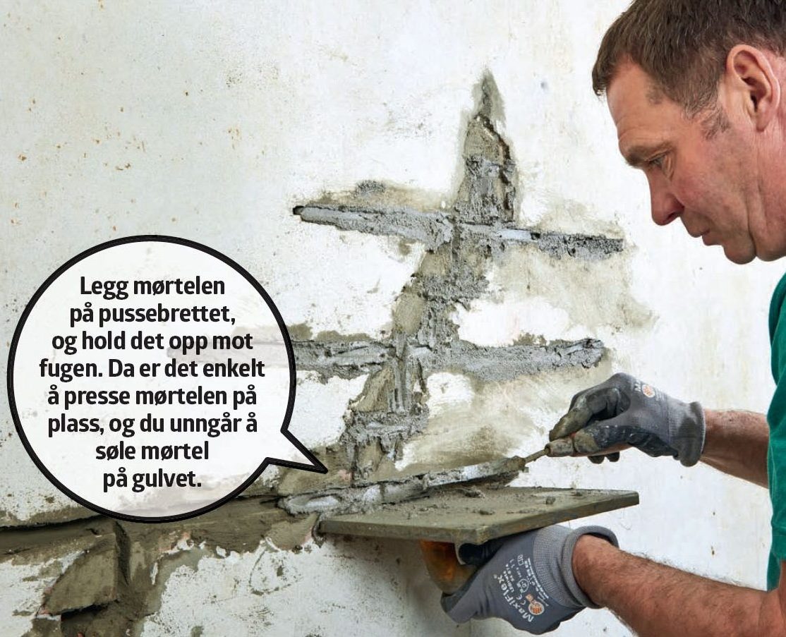 Setningsskader: Fyll fugene helt opp med mørtel