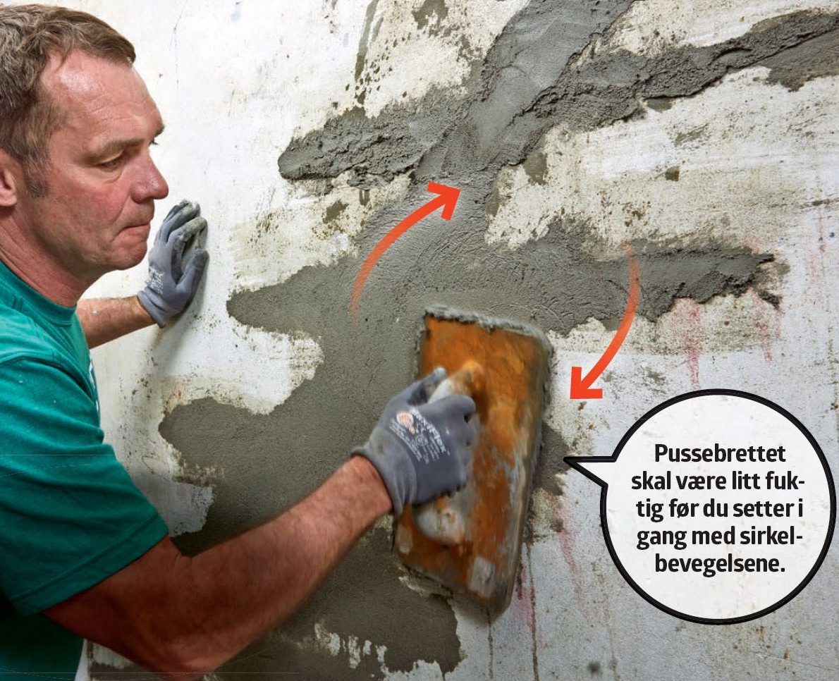 Setningsskader: Puss over med et pussebrett