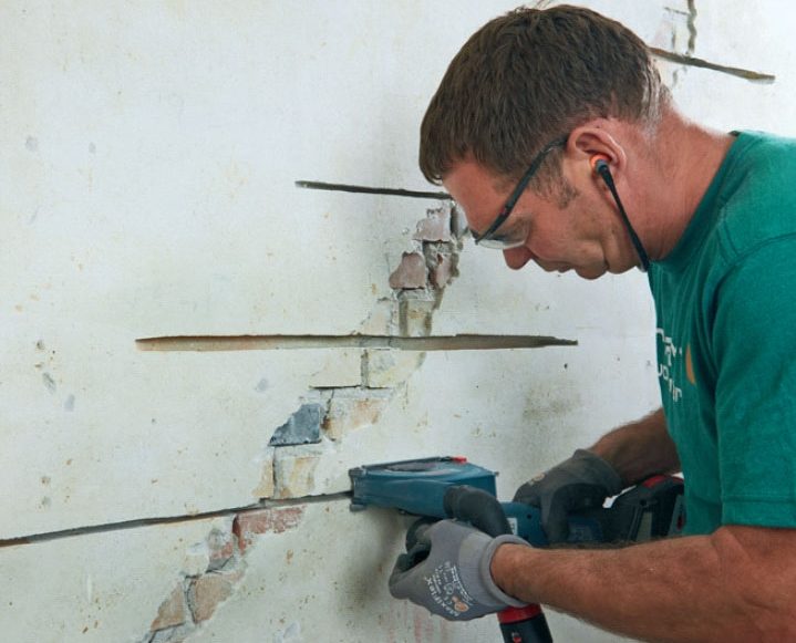 Sättningar i hus: Börja med att fräsa ut de vågräta fogarna