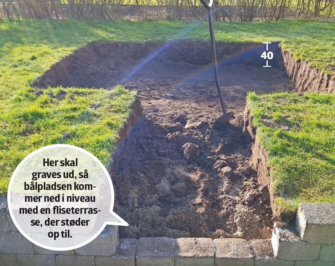 Nedsænket bålplads