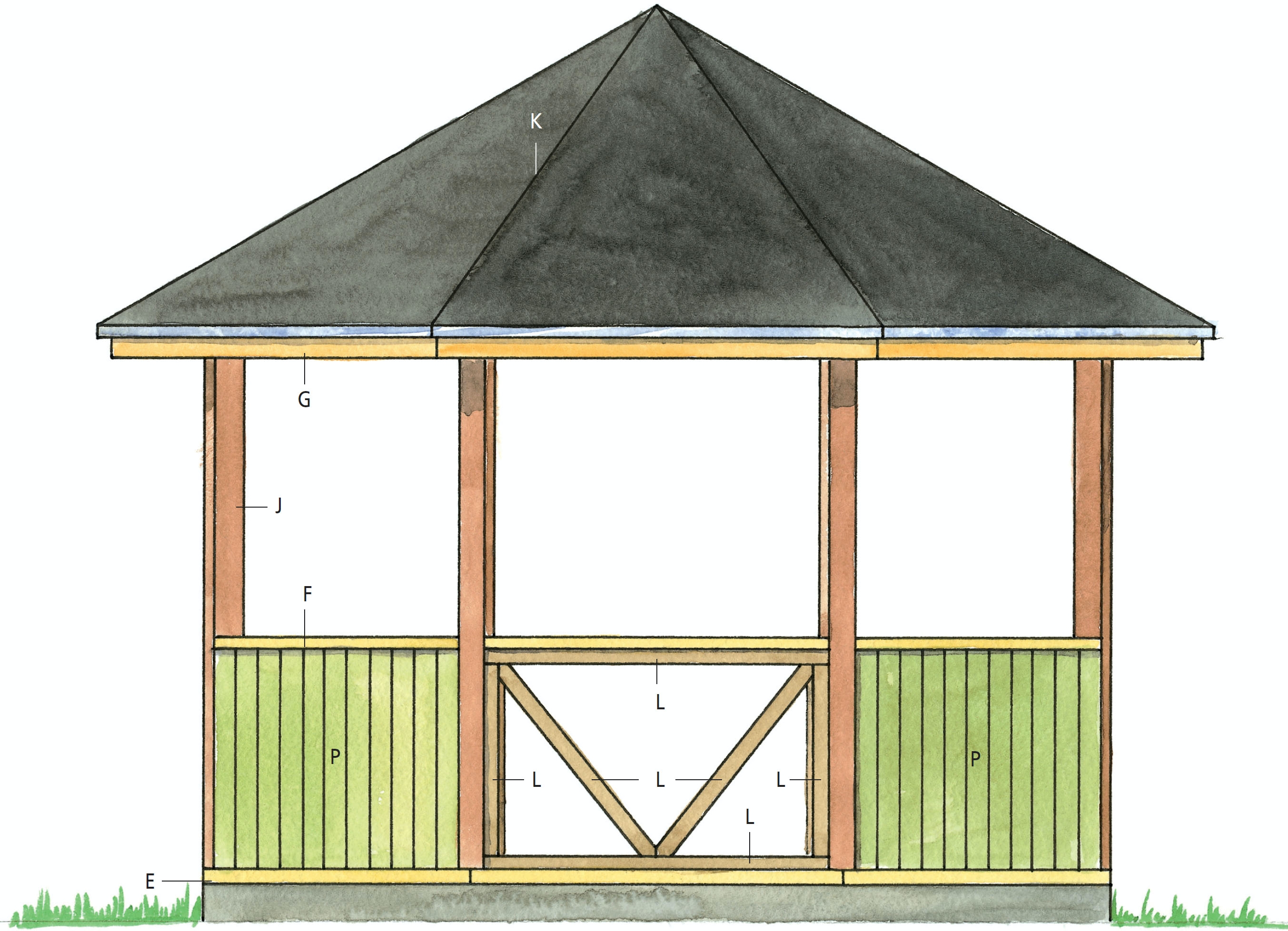 Byg 8 kantet pavillon