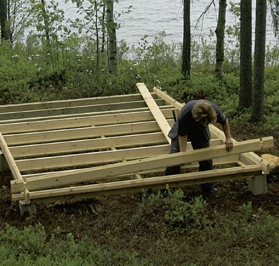 Byg selv hytte: Underlaget er vaget af