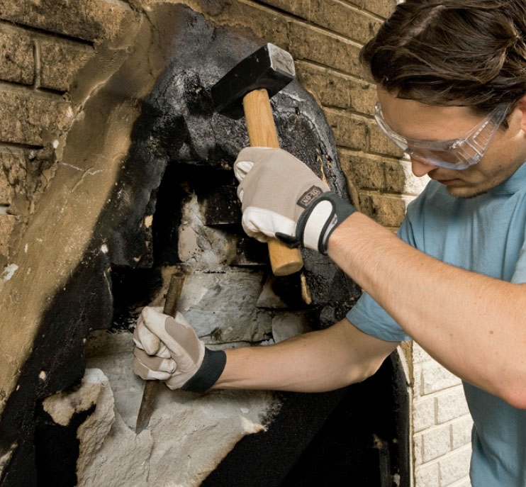 Braskassett: Den övre delen av eldstaden har här gjorts av betong