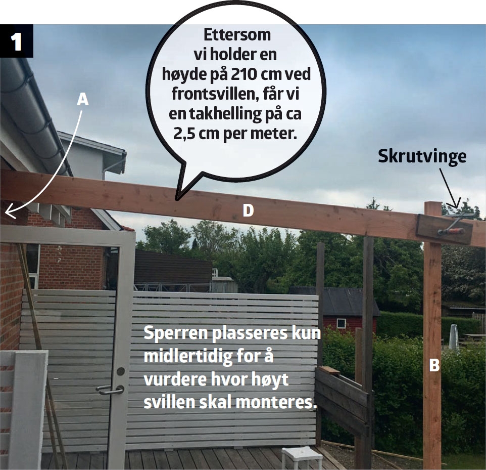 Enkelt overbygg på terrassen