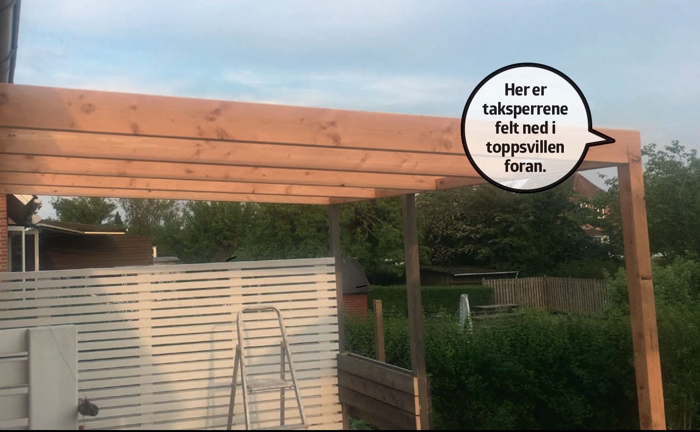 Enkelt overbygg på terrassen