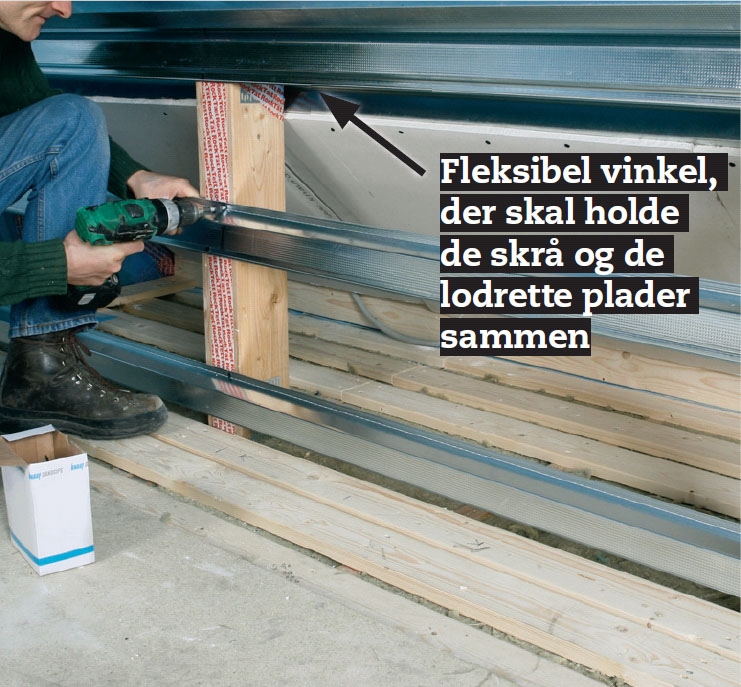 Udnyttelse af loftrum: Skru også monteringsprofiler på skunkstolperne
