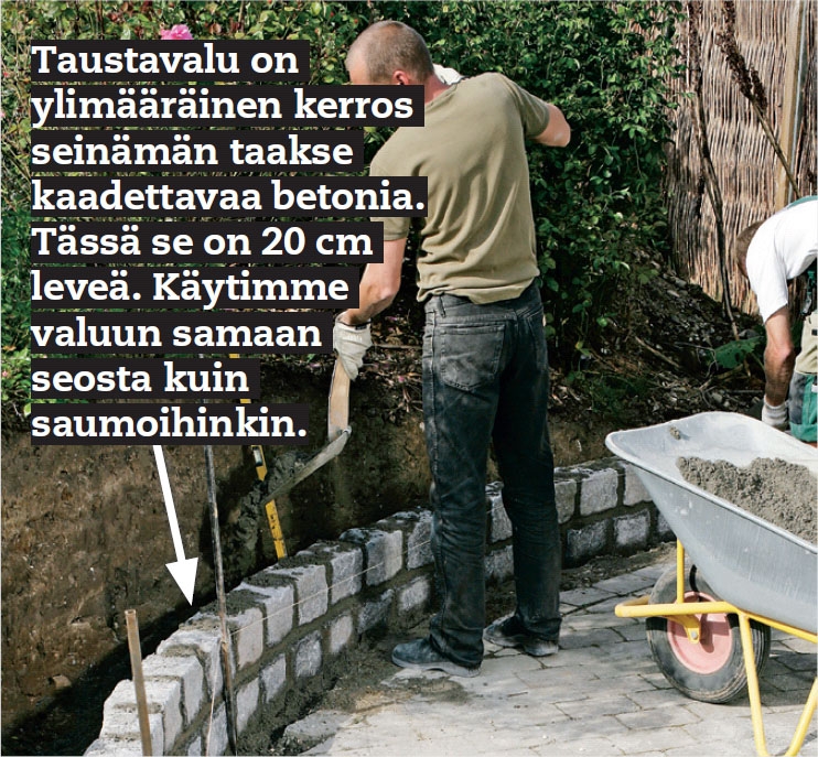 Betonia kaadetaan taustavaluksi