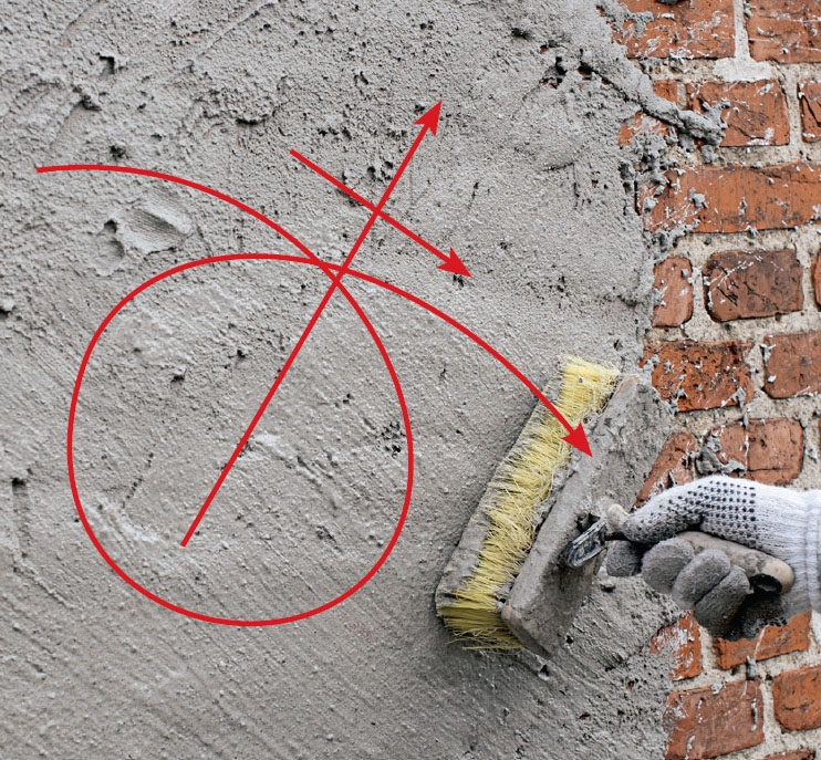 Tyndpuds: Den faste mørtel kostes over med en fugtig kost