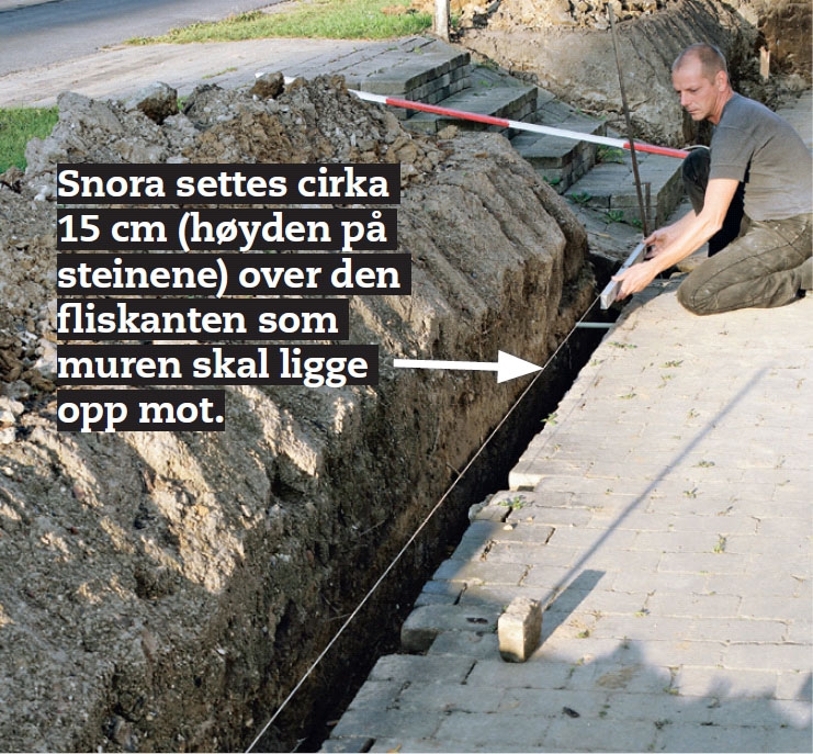 Flott hagemur i gatestein: Den rette muren