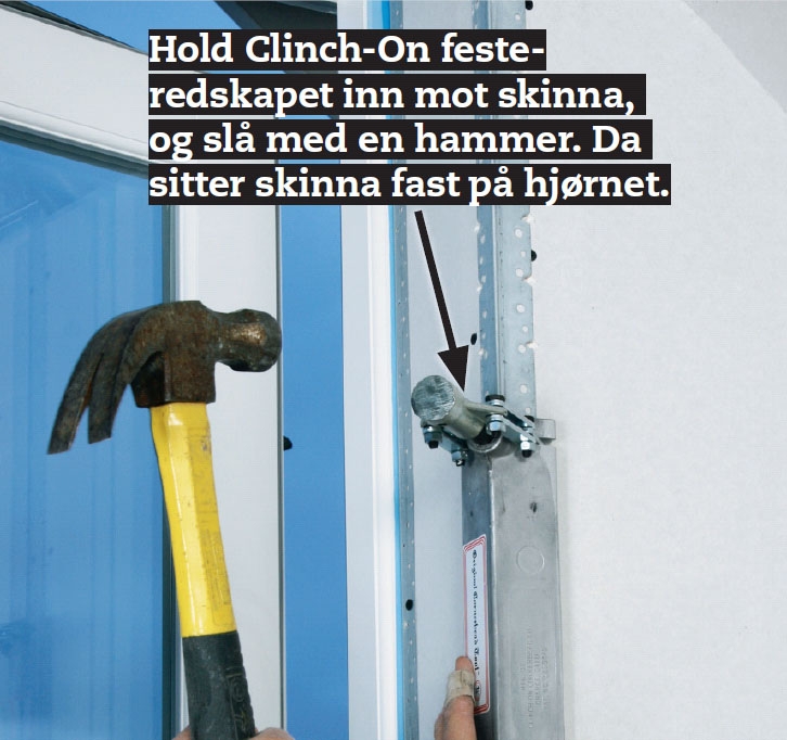 Utnytte knevegger: På de utadgående hjørnene monteres hjørnebeskyttere