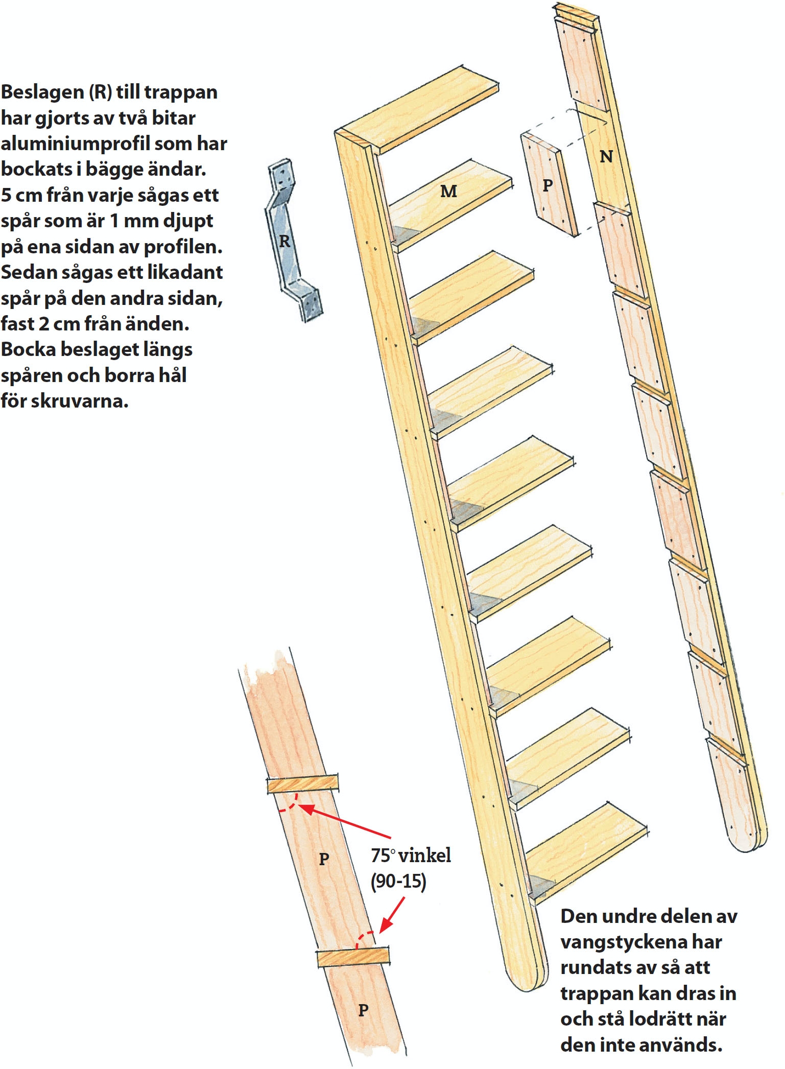 Bygg sovloft och utnyttja platsen: Trappan