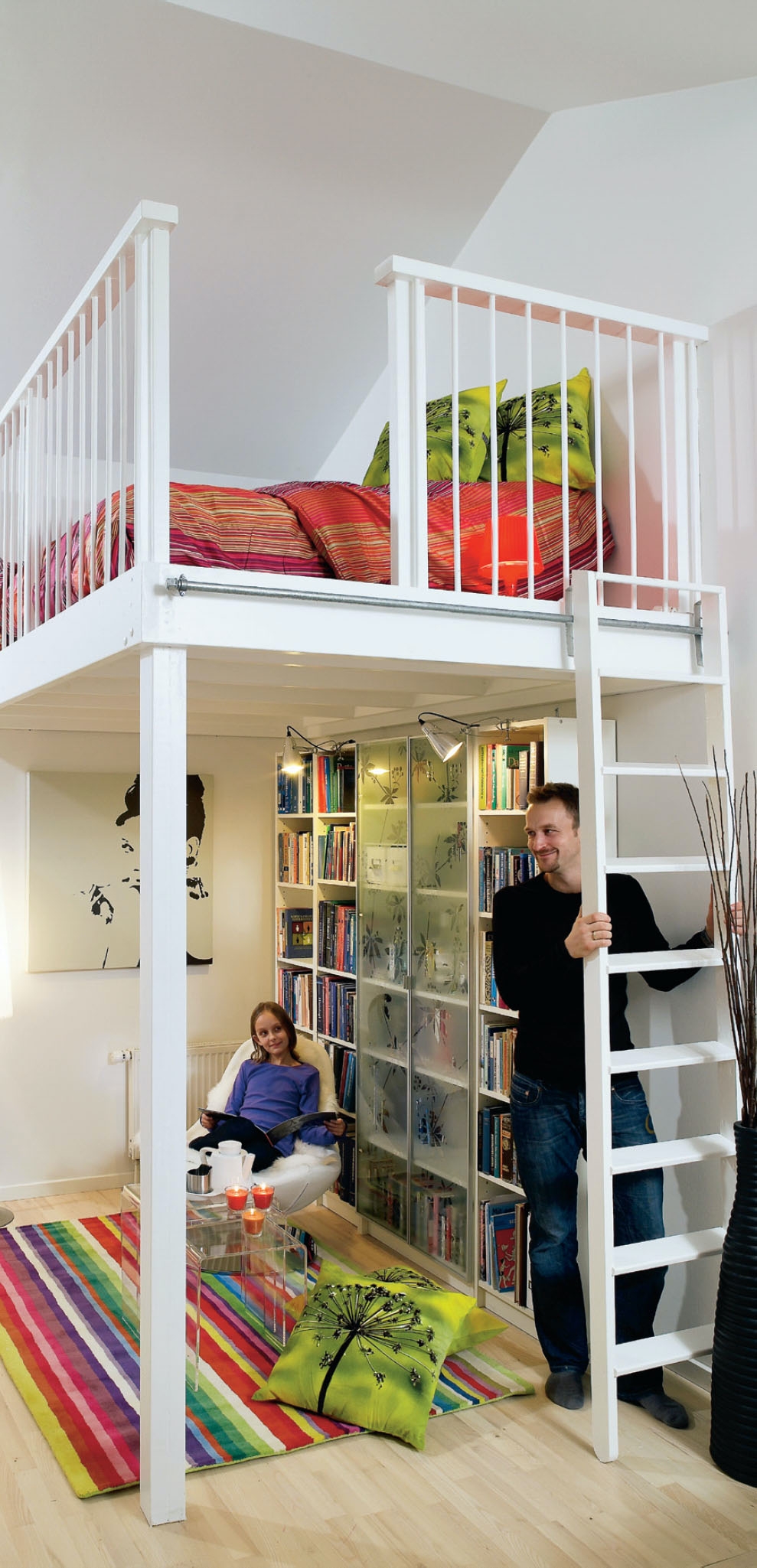 Bygg sovloft och utnyttja platsen: Trappan