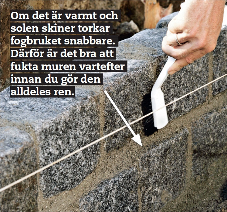 Stänk vatten på stenarna