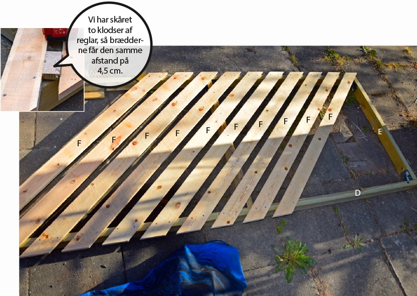 Skydeport: Rammen beklædes.