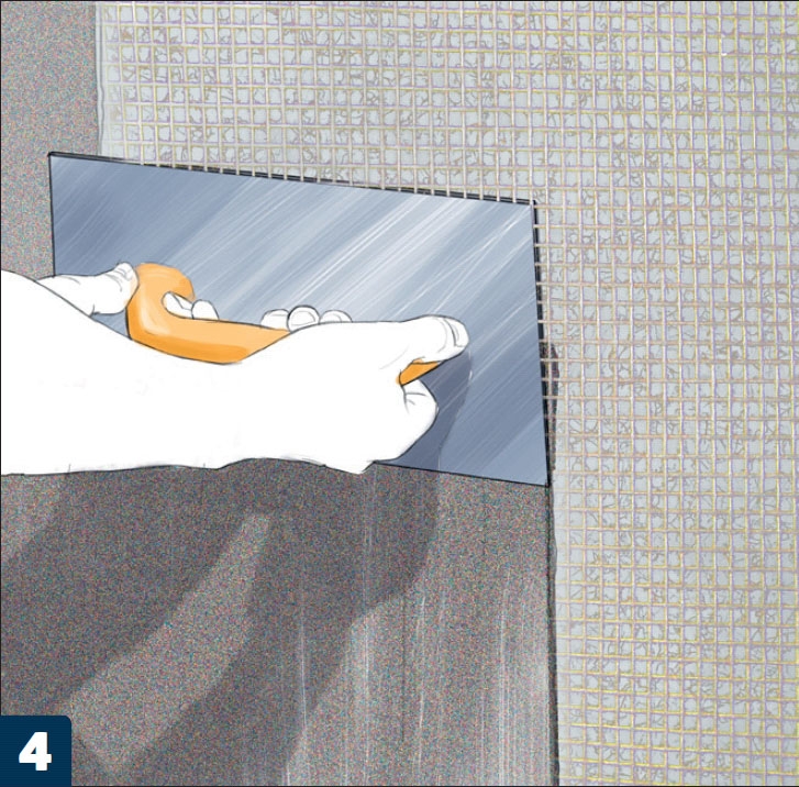 Kingspan isolasjon: Et nytt lag mørtel trekkes utenpå dagen etter