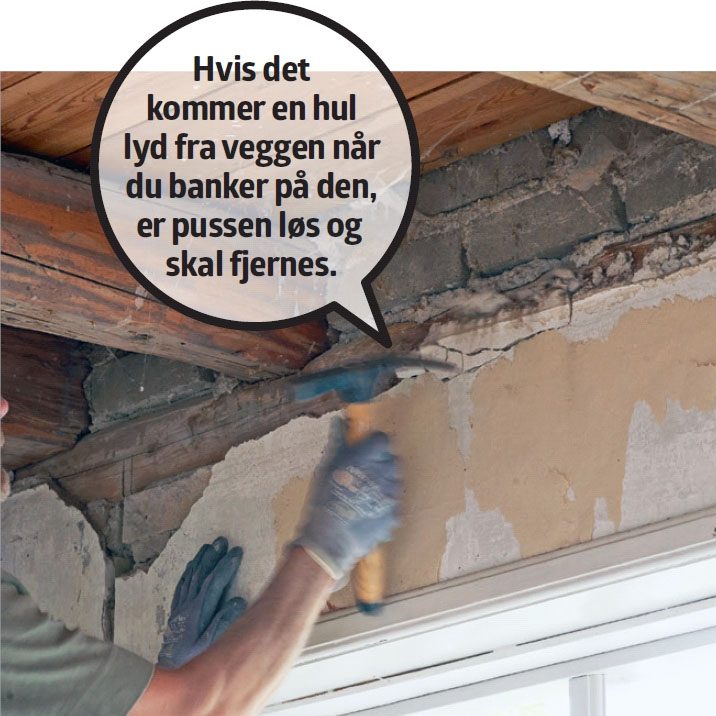 Frilagte tak bjelker: Sjekk veggen for løs puss
