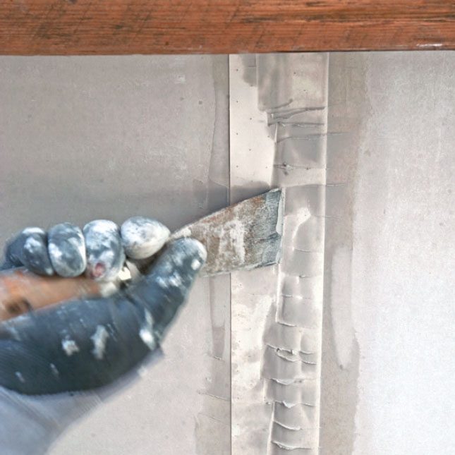 Frilagda bjälkar: Dags att spackla