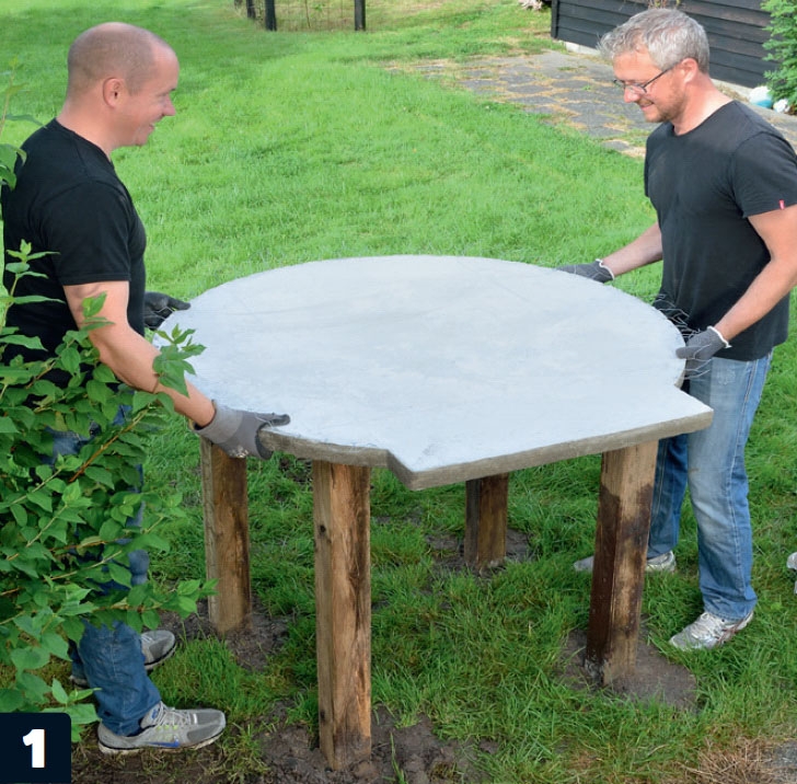 Betonplate til steinovn