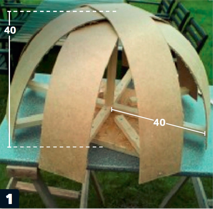 Kuppelmalen til murt pizzaovn
