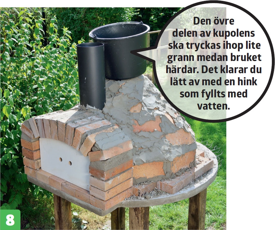 Bruket på murad pizzaugn ska få tid att härda