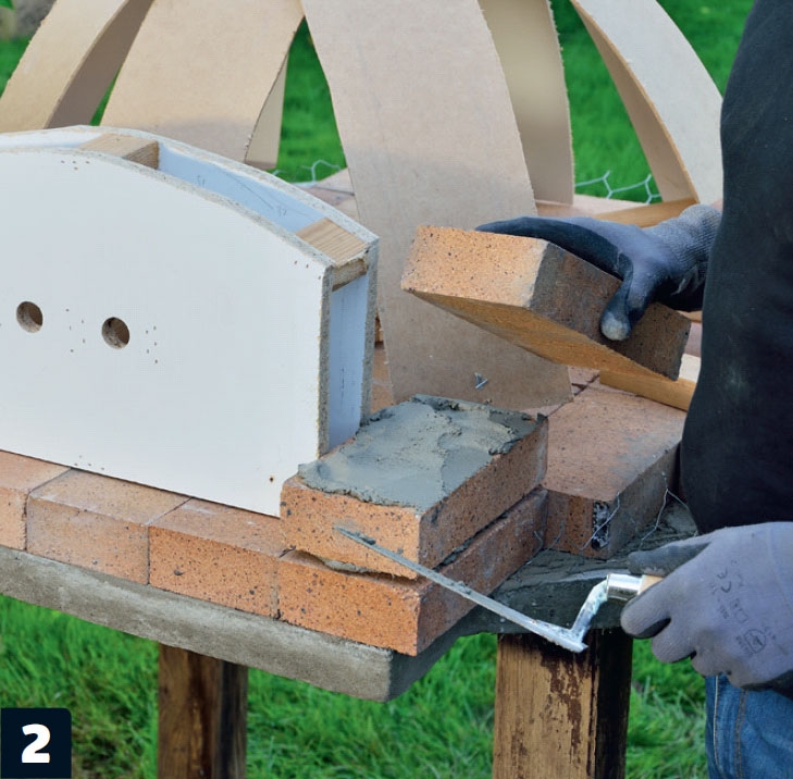 Mure pizzaovn med pejsemørtel