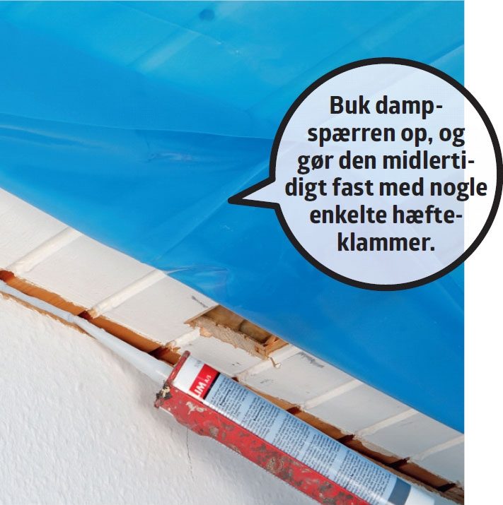 Gipsloft på profilbrædder: Læg folieklæber i hjørnet mellem væg og loft