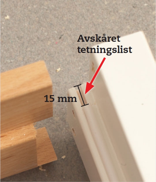 Lydtett innerdør: Fjern litt av tetningslisten