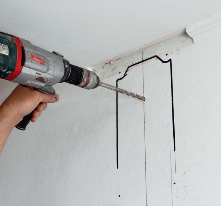 Ventilator med ekstern motor: Bor hull i veggen fra kjøkkenet