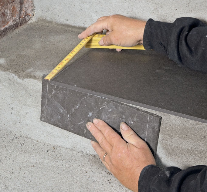 Klinker trappa: Mät för plattorna på nästa trappsteg