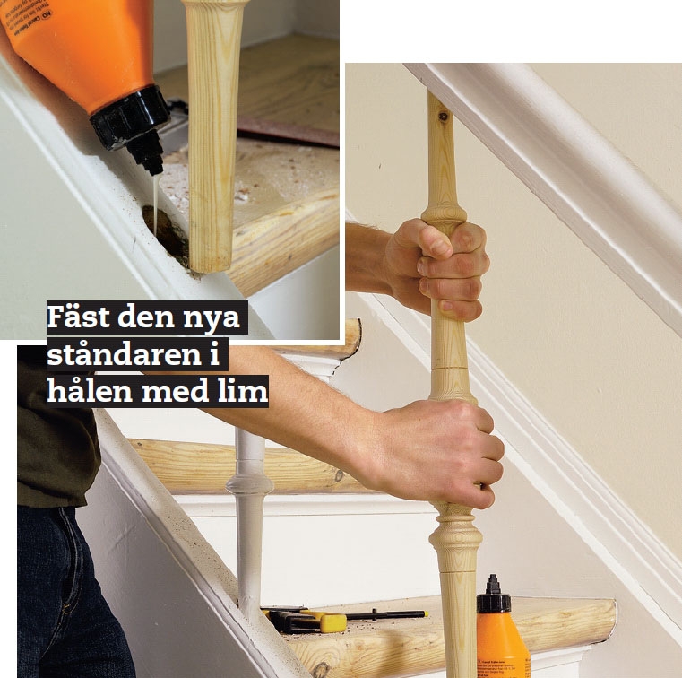 Ledstång för trappor inomhus trä