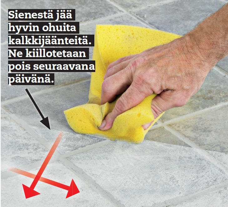 Kylpyhuoneen saumojen korjaus