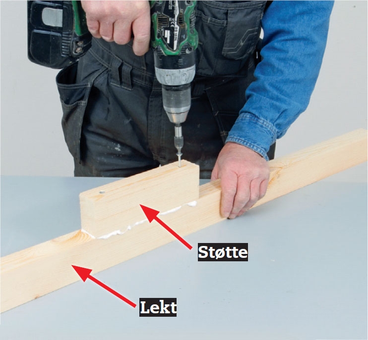 Gipsheis: Del opp lekten i fire deler, på henholdsvis 120 cm, 20 cm og to deler på 50 cm.